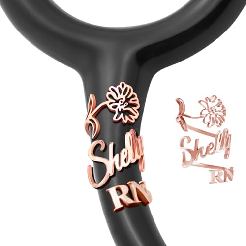Stethoscope Name Tag Personalized, Stethoscope Charms with ID Tag...