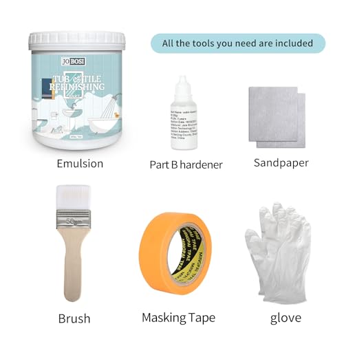 Waterbased Tile Paint and Tile Refinishing Kit 8.0 Fl Oz (Black) Tub and Tile Refinishing Kit Bathtub Sink Countertop DIY Paint Kit for Bathroom Kitchen - Thumbnail 6