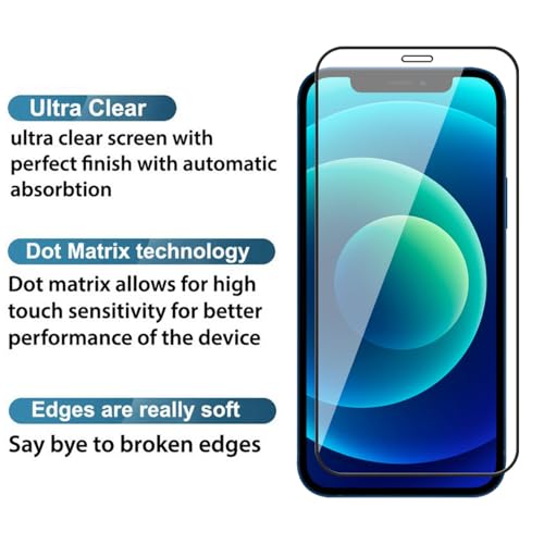 POPIO Military-Grade Gorilla Tempered Glass Compatible For iPhone 12/12 Pro (Black) Edge To Edge Coverage With Easy Installation Kit 3 41fcyzeoZLL