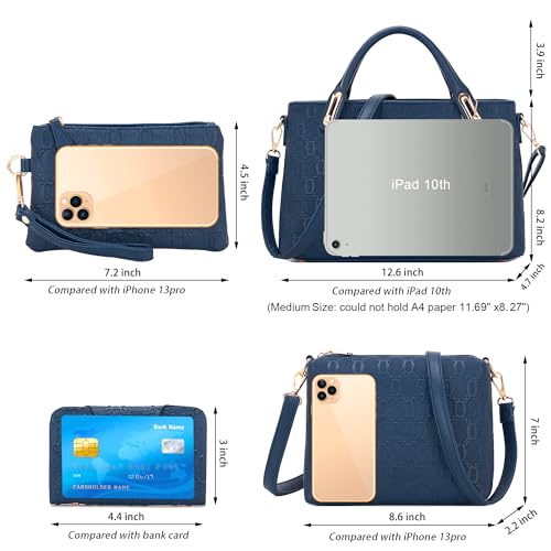 Image of Purse for Women Fashion Medium Shoulder Bag Crossbody Handbag Set 4PCS | Stylish Style,Chain Texture Design,with a Crossbody Strap,4-in-1 Multi-Style Purse Set