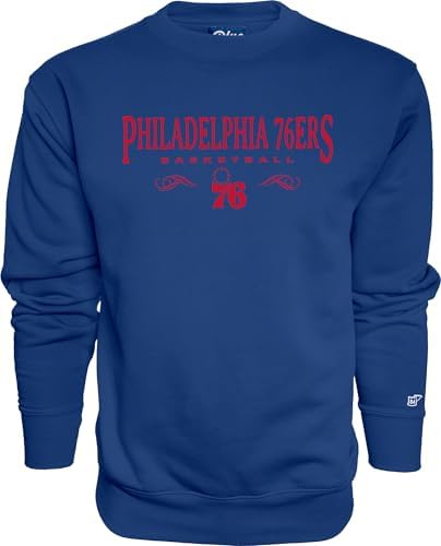 Blue 84 Philadelphia 76Ers NBA Officially Licensed Crewneck Sweatshirt Embroider