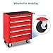 TUFFIOM 5-Drawer Rolling Tool Chest w/Drawers & Lock, Tool Storage Cabinet with Lockable Wheels, Top Cushion & Drawer Liners, Tool Organizer Box for Garage, Warehouse & Repair Sho