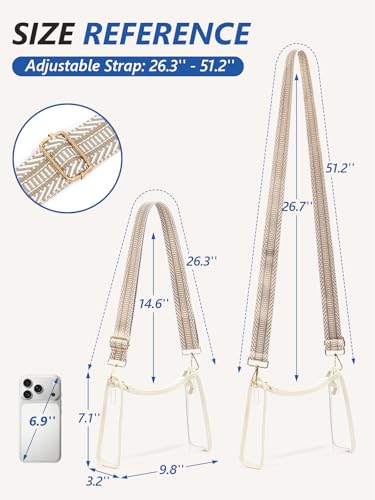 Image of Clear Bag for Stadium Events, Clear Purse Crossbody Stadium Bag