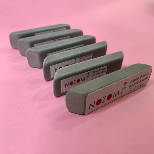 Image of NOZOMI - Sand Eraser /Natural Rubber Eraser for Fountain Pen Ink, Ball Pen and Pencil Eraser - Value Pack of 5 pc.