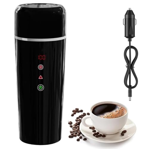 Hervidor Agua Eléctrico para Coche, 12 V/24 V Pequeño Calentador de Agua para Camión, Portátil Termo Agua Caliente con Control de Temperatura para Té, Café, Leche, Acero Inoxidable 304, 420 ml Hervidor Agua Eléctrico para Coche, 12 V/24 V Pequeño Calentador de Agua para Camión, Portátil Termo Agua Caliente con Control de Temperatura para Té, Café, Leche, Acero Inoxidable 304, 420 ml