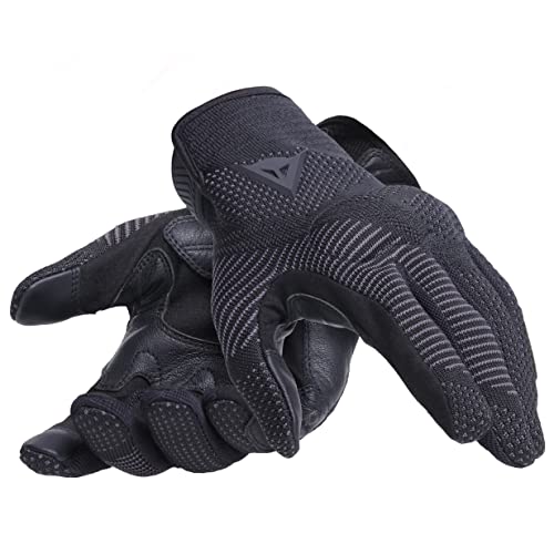 Dainese - Argon Gloves, Guantes Moto, Tejido de Punto con Protectores Nudillos, Cierre Antidesgarro, Compatibilidad Pantalla Táctil, Guantes de Moto para Hombre L, Negro
