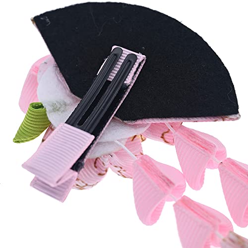 Pinza para cabello estilo japonés con diseño de flores y borlas, accesorio decorativo para kimono, ideal para fiestas y disfraces (rosa) miniatura 6
