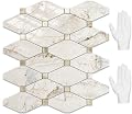 STICKGOO 10 Sheets Peel and Stick Backsplash Tiles, Glossy Pandora Marble Kitchen Backsplash, Stick on Wall Tiles for Kitchen, Bathroom, RV