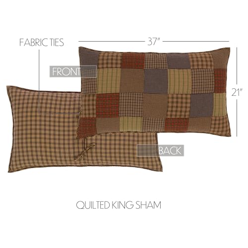 VHC-Brands-Ridge-Patchwork-Cotton-Rustic-Bedding-King-Sham-Cedar-Green VHC Brands Ridge Patchwork Cotton Rustic Bedding King Sham Cedar Green