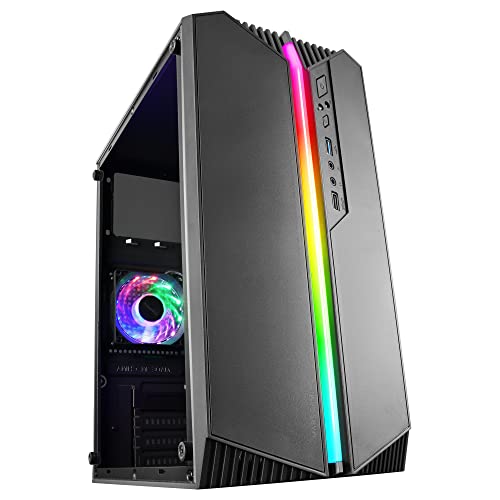 Mars Gaming MC-S1, ultrakompaktowa obudowa PC Micro-ATX, 12-trybowe podświetlenie ARGB z przodu, wentylator FRGB, obudowa do gier z pełnym oknem bocznym, obsługa chłodnic cieczy do 120 mm, czarna