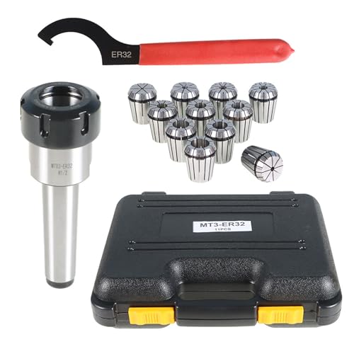 Thomletha MT3 ER-32 Collet Set 11Pcs Collets Chuck MT3 Milling Cutter Shank
