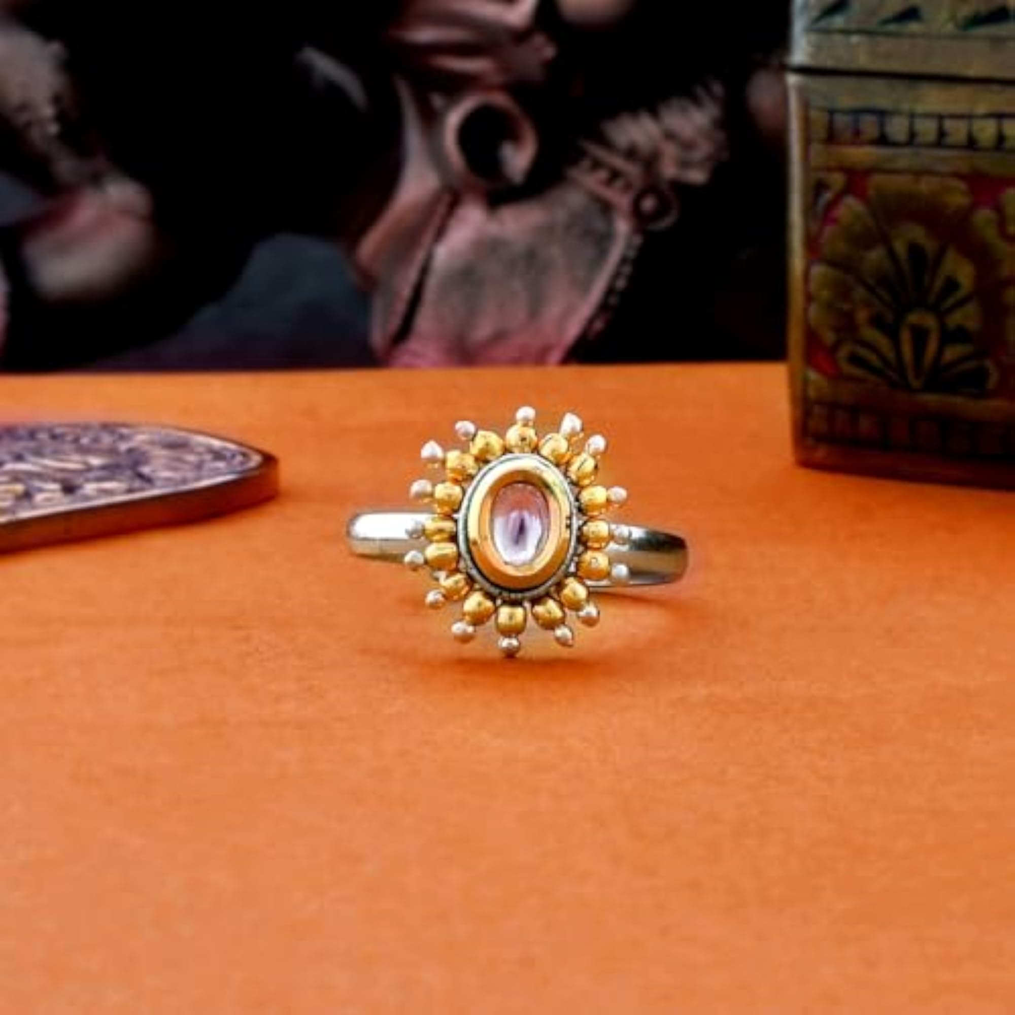 Veerangana Pearls & Kundan Statement Ring