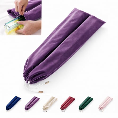 Velvet Mahjong Rack Bags - Holds 4 Racks, Anti-Scratch Soft Protective Bag for 20.5 Inch Tile Racks (Purple)