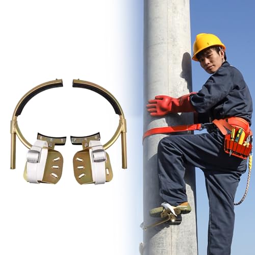 livre QHZYMX Boucle de Pied pour électricien Dispositif d'escalade Pied D'électricien Épais, Outil Antidérapant, Corde De Sécurité, Boucle Et Gants Isolants pour Poteaux en Béton(6.7-11.8in/17-30cm)
