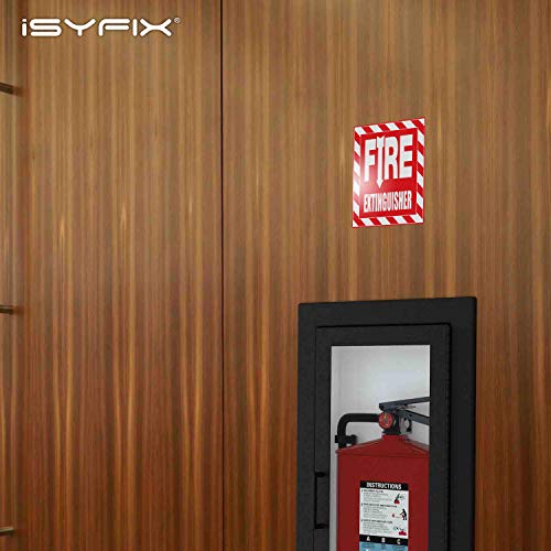 Fire Extinguisher Signs Stickers – 4 Pack 6x7 Inch – Premium Self-Adhesive Vinyl, Laminated for Ultimate UV, Weather, Scratch, Water and Fade Resistance, Indoor and Outdoor