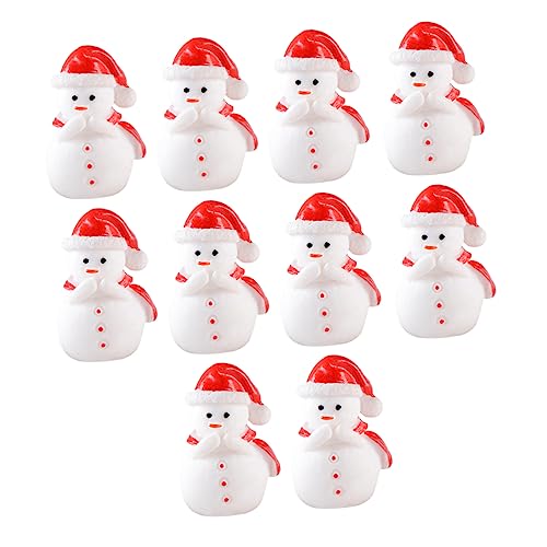 GRIRIW 10piezas Adornos De Muñeco De Nieve Minifiguras De Resina para Decoración Navideña Micropaisaje Navideño para Dormitorio Mini Muñeco De Nieve Suministros Navideños
