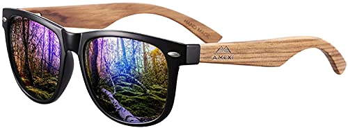 Polarized Sunglasses Wood Sunglasses for Men and Women | Polarized Lenses and Real Wooden Frame | 100% UVA/UVB Ray Protection (Green) (1 Green)