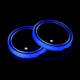 LED Cup Holder Lights, 2pcs LED Car Coasters with 7 Colors Luminescent Light Cup Pad, USB Charging C