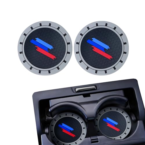 Erivis 2PCS Car Cup Holder Coasters for 2025 2026 BMW X3 X5 X1 X7 4 3 5 2 Series Interior Accessories, Non-Slip Silicone Car Cup Holder Insert, Gifts for Men Women, 2.75in