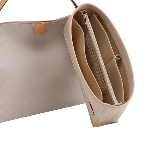 Image of Doxo Purse Organizer Insert & Base Shaper, Felt Handbag & Tote Bag Fit LV Graceful MM More(Beige,SL)