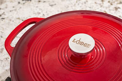 Lodge Ec3Cc43 Enameled Cast Iron Covered Casserole, 3-Quart, Island Spice Red #TOP5