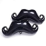 AnnoDeel 6pcs Moustache Black Balloons, 40inch Large Moustache Foil Mylar Balloons for Wedding Baby Shower Birthday Party Supply Decoration