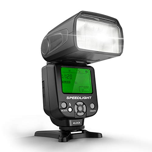Geekoto GT53 Camera Flash Speedlite, LCD Display and Multi for Canon Nikon Sony