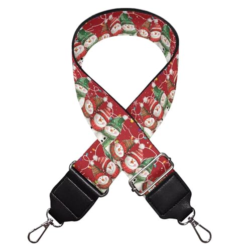 Image of Talayituse Christmas Snowman Snowflake Bulb Print Shoulder Strap Wide Purse Bag Strap Chrsitmas Decoration Adjustable Replacement Belt Luggage Crossbody Shoulder Bag Strap for Women Girls