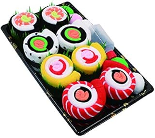 Sushi Socks Box Set for Men & Women, Fun Dress Cool Colorful Fancy, Salmon Cucumber Kit Gift for Birthday, Christmas, Party, 4 Pairs