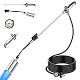 Propane Torch Weed Burner with 10FT Hose Extended Blow Torch Heavy Duty Weed Torches for Outside Flame Control for Garden Stumps Wood Ice Snow Melting Roofing (Propane Tank Not Included)