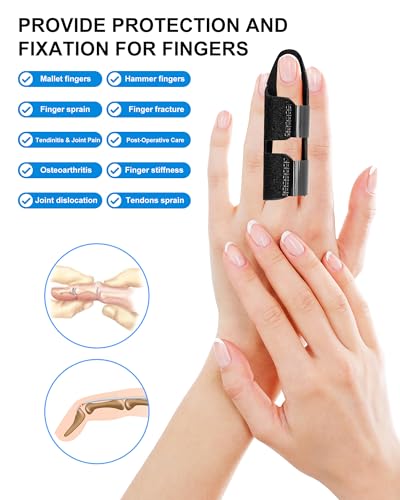 Image of Finger Splints, Trigger Finger Brace, 3PCS, 3 Sizes, Black