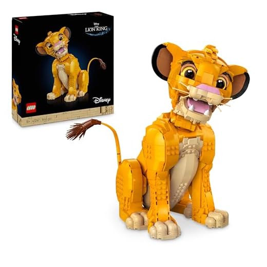 LEGO ǀ Disney Young Simba the Lion King - Collectible Animal Figure Building Set - Nostalgic Gift for Mothers - Home or Office Décor Model Kit for Adults - 43247