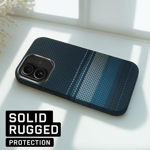 Image of AIBEX Aramid Fiber Mag-Saf Case Compatible for iPhone 16 Plus | Slim Protective Back Cover with Built-in Magnets | Wireless Charging Support | Camera Ring Stand | Shockproof with Air Guard Corners