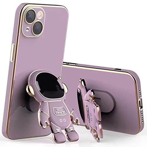 Rokmym Coque à Astronaute pour iPhone 12 Pro Max Unique Space Man avec Support Caché Housse de Protection, Bordure Brillante Métallique, Case en Silicone Antichoc Fonctionne pour iPhone 12 Pro Max Cover
