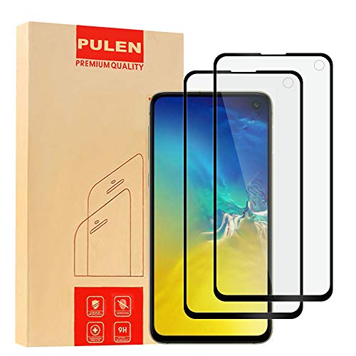 [3-Pack] Pulen for Samsung Galaxy S10e Screen Protector,HD Clear Full Screen Coverage [Scratch Resistant][Easy-Install] 9H Tempered Glass for Samsung Galaxy S10e,5.8''(Black)