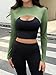 Yousify Womens Long Sleeve Crop Tops Bolero Open Front Workout Gym Yoga Cropped Shirt Sports Shrug Army Green