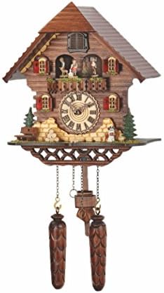 Trenkle Quartz Cuckoo Clock Black Forest House with Music, Turning Dancers TU 469 QMT HZZG