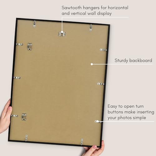 Americanflat 20x26 Picture Frame with Polished Plexiglass - Streamline Collection - Thin Border Picture Frame for Wall Display - Hanging Hardware Included - Black