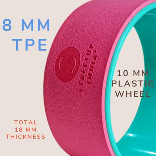Image of Streetup India Yoga Wheel for Stretching, Exercise, Back Bends, Workout for Unisex With High Density Strong Foam Sweat Resistant (Pink)