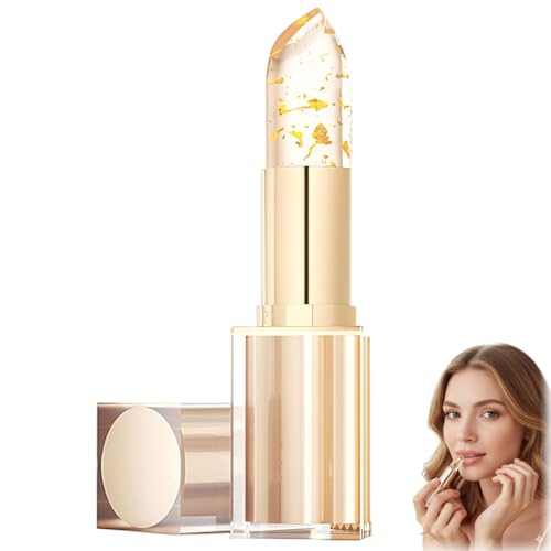 IWIDYA Lippenstift Durchsichtig, glitzer lippenstift 24 Stunden Halt, Temperatur mit Blumen Drin, Glitzer Lippenbalsam Weiß mit Lang,Cremige und Feuchthaltende Formel