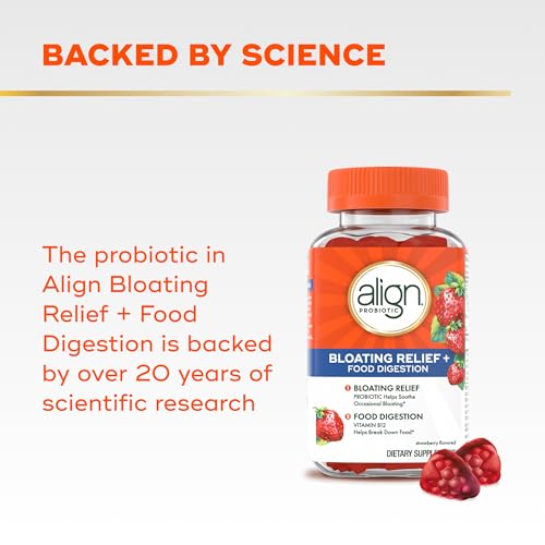 Align Probiotic, Bloating Relief + Food Digestion, Probiotics for Women and Men, Probiotic Helps Soothe Occasional Bloating*, With Vitamin B12 to Help Break Down Food into Cellular Energy*,60 Gummies - image 5
