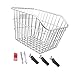 kowaku Bike Rear Basket Bicycle Storage Basket Fashion IRO Sturdy Bicyclecargo Container for Mountain Road Bikes Riding Accessories, Silver No Lid