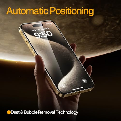 Image of SMARTDEVIL (3+3 Pack HD Clear Screen Protector for iPhone 15 with 3 Camera Lens Protectors, 9H Tempered Glass, Shatter-Resistant, SmartPull Dust & Bubble-Free Install Frame, Case-Friendly