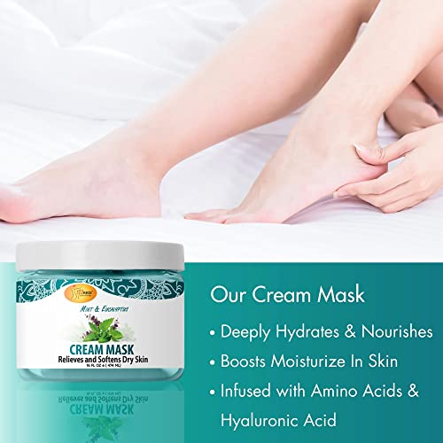 Spa Redi - Body And Foot Cream Mask, Mint And Eucalyptus, 16 Oz - Pedicure Massage For Tired Feet And Body, Hydrating, Fresh Skin #TOP5