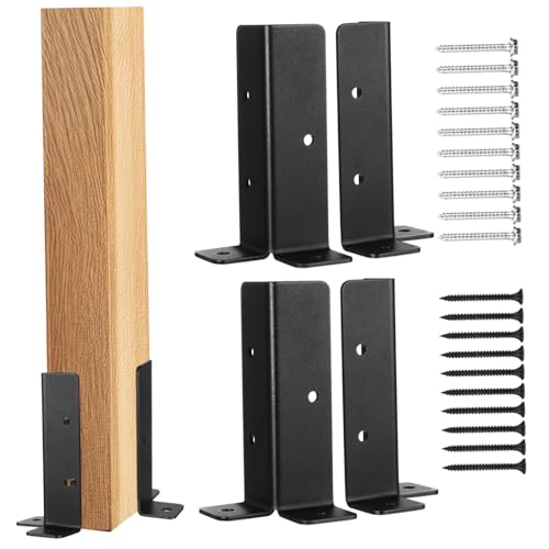 iplusmile 4 set Kit Staffe Supporto Recinzione in Robusto per Pergola Ringhiera Posta Base Ancoraggio Facile da Installare e Stabile