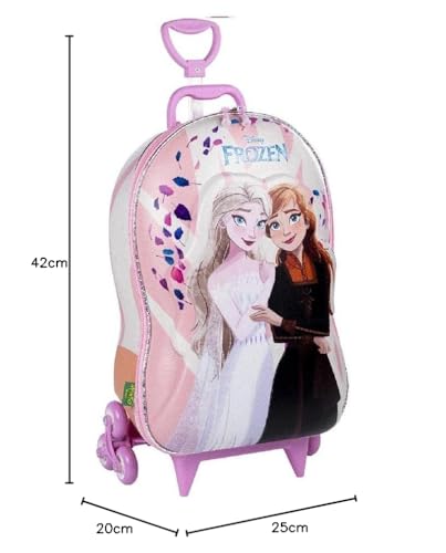 Mochila Infantil Princesa Frozen Elsa E Anna Disney Rodinha