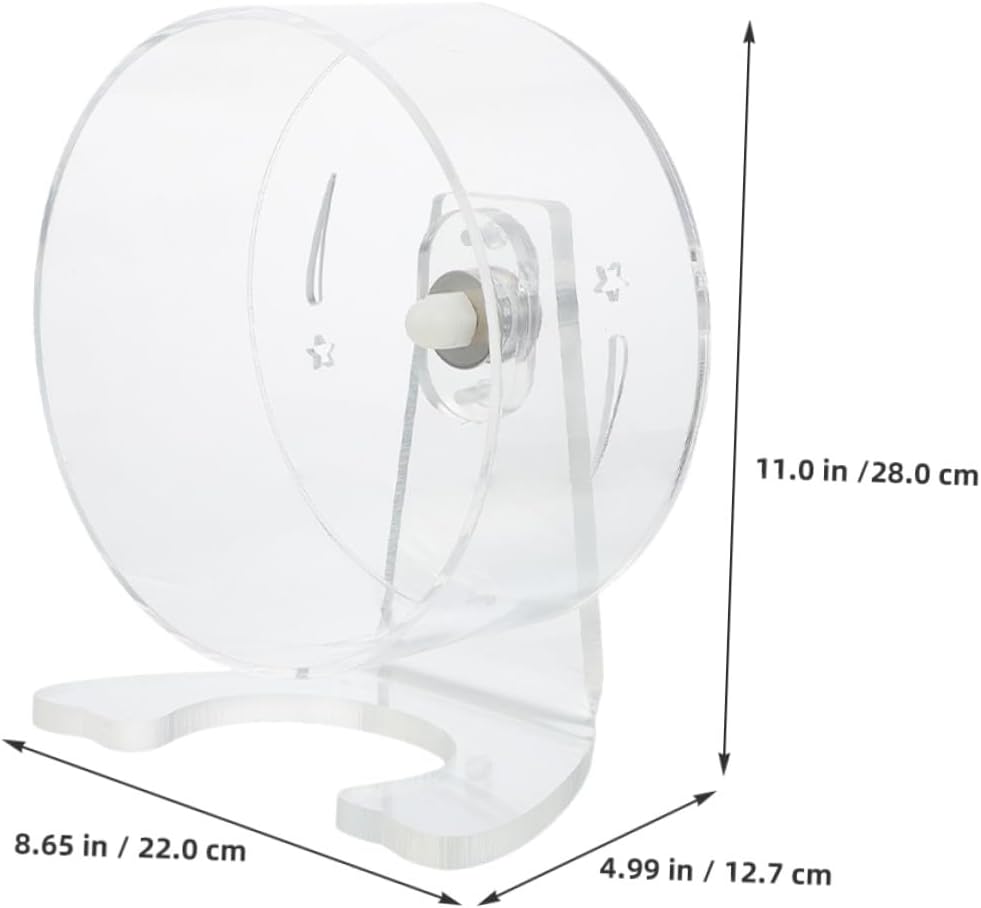 Totority Quiet Transparent Hamster Exercise Wheel with Stand Small Animal Running for Gerbils Mice and Dwarf Hamsters Spacious Ergonomic Design for Healthy Activity