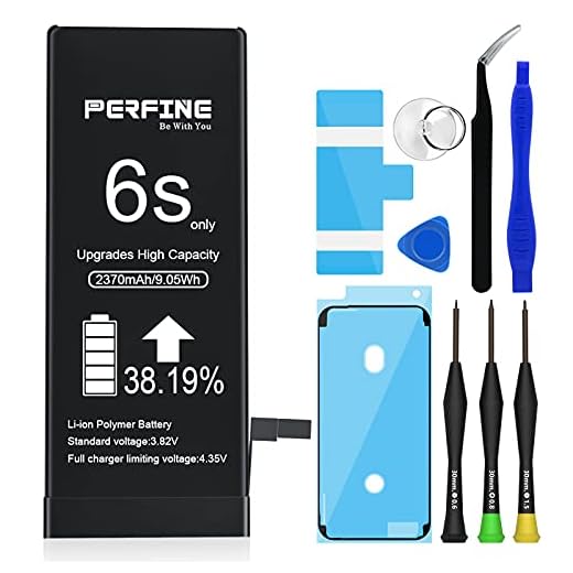 Perfine 2370 mAh batteri för iPhone 6S, Ersättningsbatteri för iPhone 6s A1688 A1633 A1700 med installations reparations verktygssats
