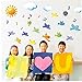 Stickers Muraux Enfants Decal Oiseaux du Ciel Soleil Ballon Nuage Cartoon Wall Sticker pour Enfant Chambre Salon Maison Poster 1set