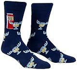 Sock It To Me Men's Egg Nog Moose Mug Crew Socks